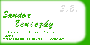 sandor beniczky business card